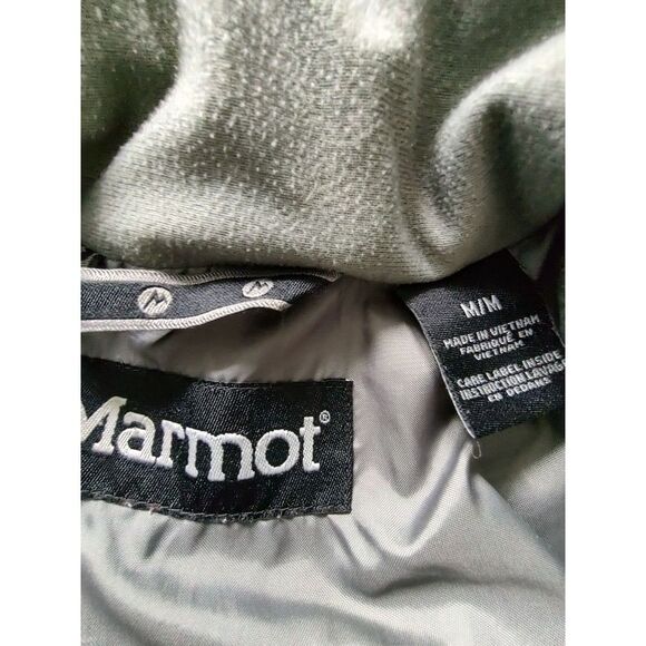 Marmot Jacket Women's M Green Long Sleeve Full Zip Mock Neck Puffer *Stains - Picture 3 of 16